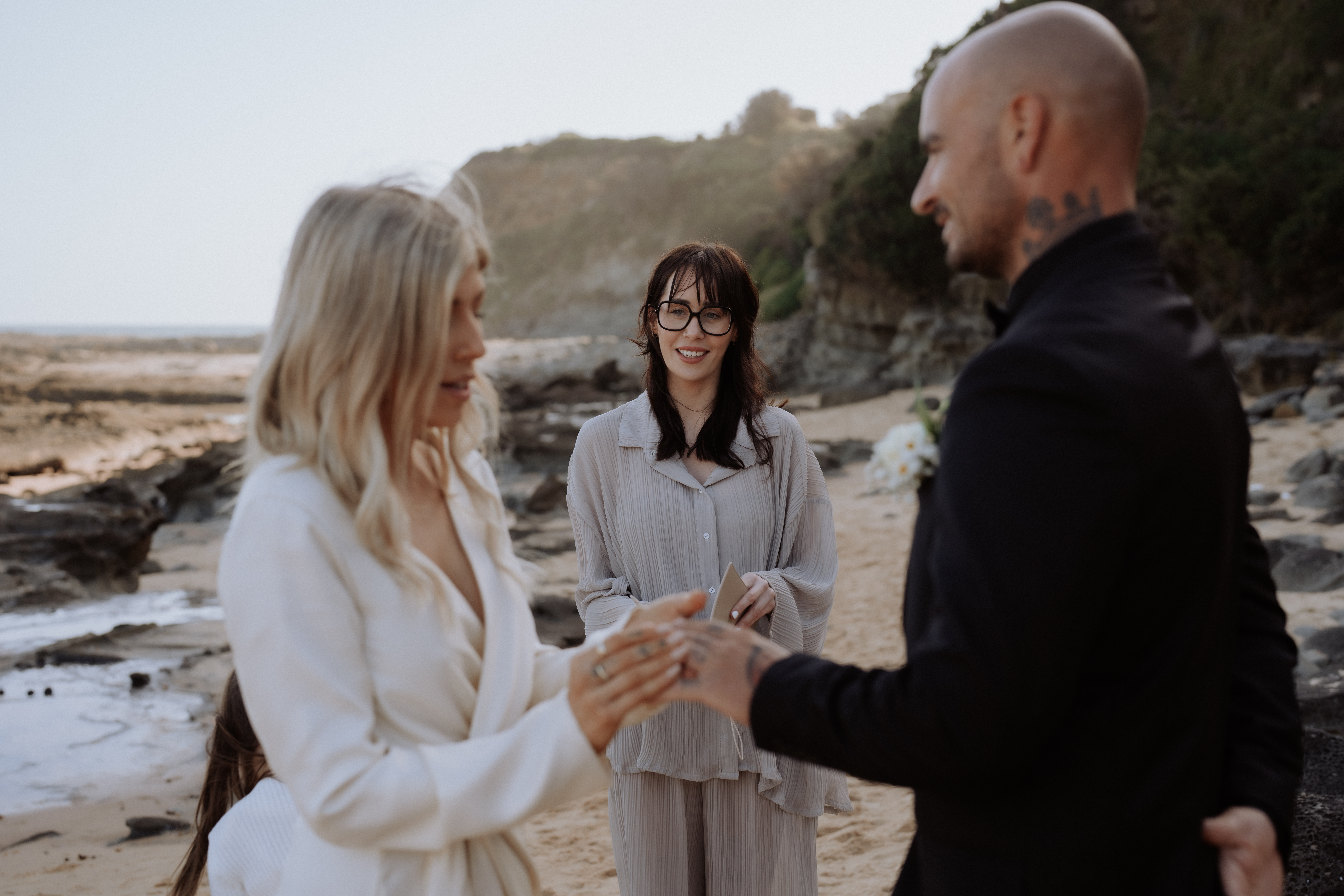 Beach elopement ceremony